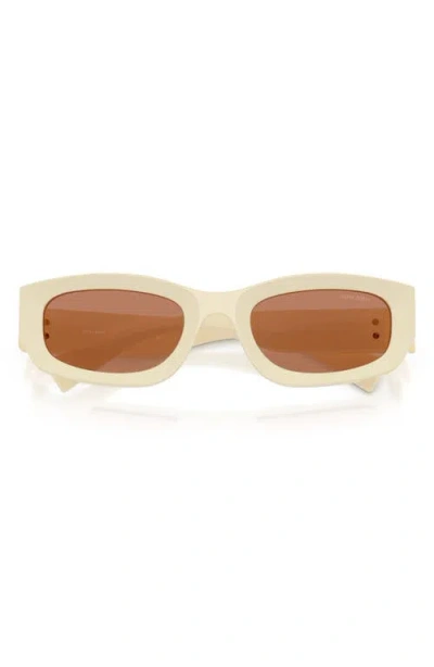 Miu Miu 53mm Irregular Sunglasses In Neutral