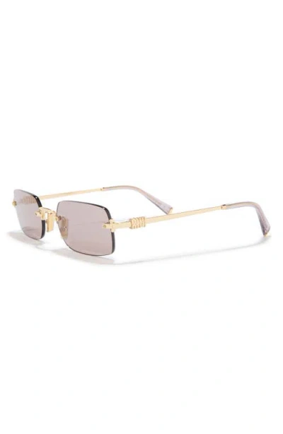 Miu Miu 52mm Rectangular Sunglasses In Gold