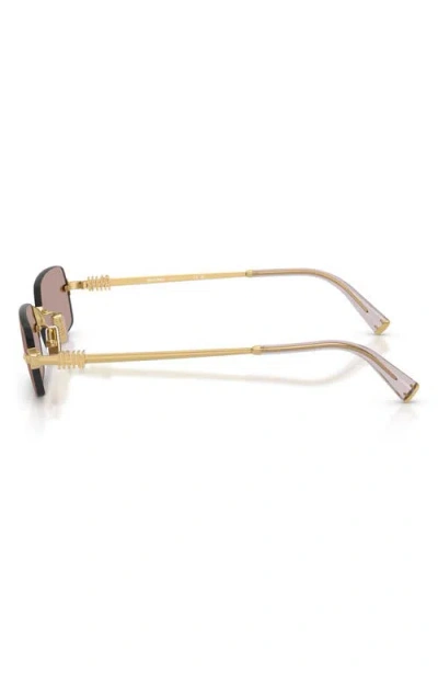 Miu Miu 52mm Rectangular Sunglasses In Gold