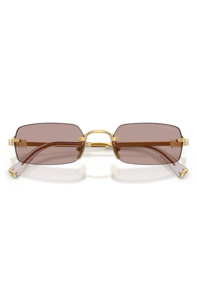Miu Miu 52mm Rectangular Sunglasses In Gold