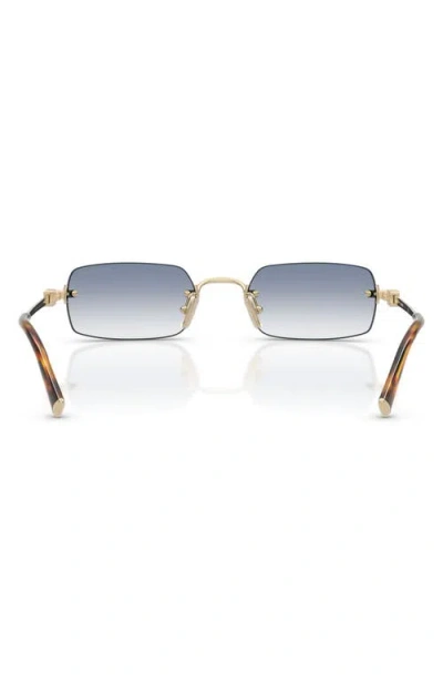 Miu Miu 52mm Rectangular Sunglasses In Gold