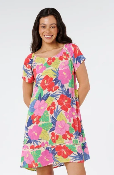 Rip Curl Sunset Luau Sundress In Pink