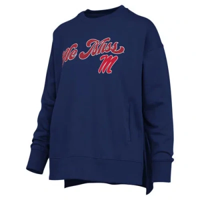 Pressbox Navy Ole Miss Rebels Bonanza Chenille Harper Script Sweatshirt In Blue