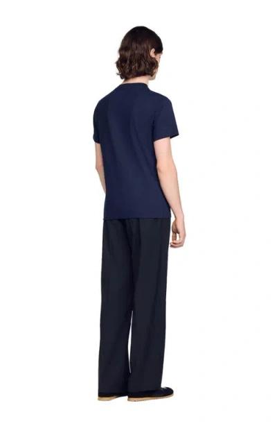 Sandro Cotton T-shirt In Blue