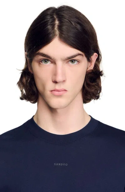 Sandro Cotton T-shirt In Blue