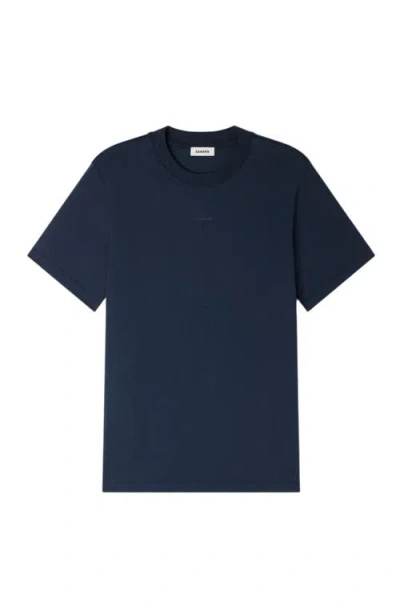Sandro Cotton T-shirt In Blue