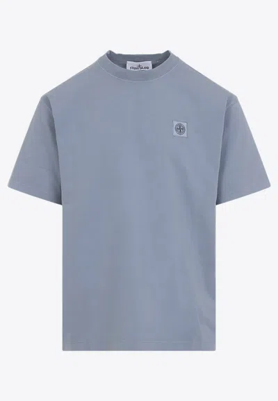 Stone Island Regular-fit T-shirt With Compass Patch In Blue