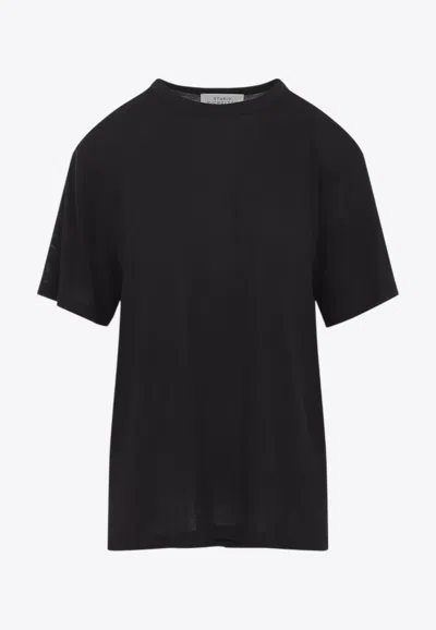 Studio Nicholson Crew Neck Short Sleeve Plain Tshirt In Black