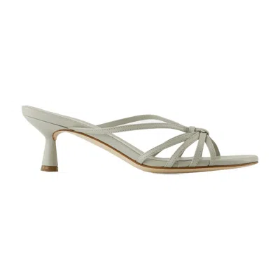 Aeyde Abby Low Heel Mules In Green