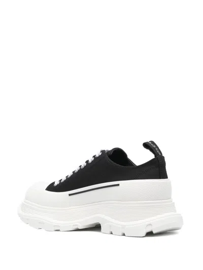 Alexander Mcqueen Black Canvas Tread Slick Sneakers In Multi