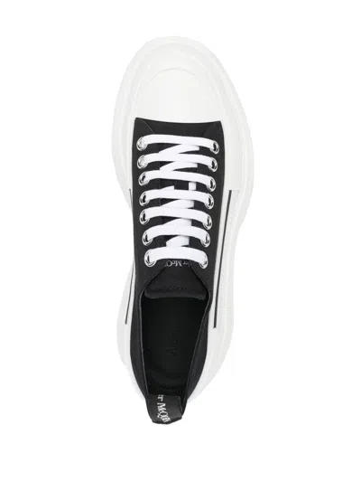 Alexander Mcqueen Black Canvas Tread Slick Sneakers In Multi