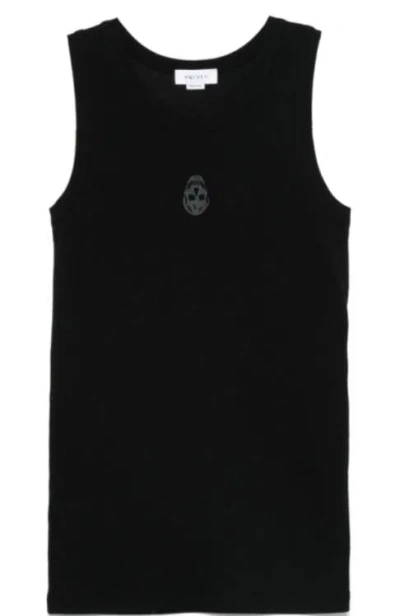 Alexander Mcqueen Alexander Mc Queen Skull Cotton Top In Black