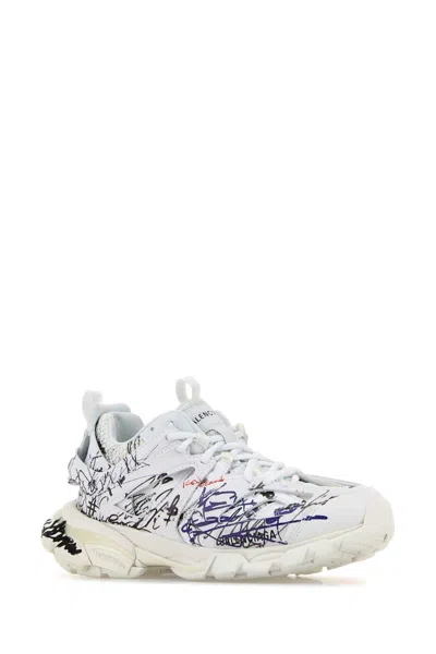 Balenciaga Mesh And Rubber Track Sneakers With Chunky Sole In White