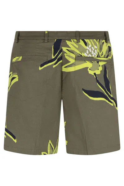 Hugo Boss Boss Cotton Bermuda Shorts In Green