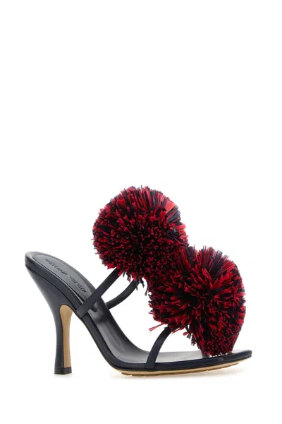 Bottega Veneta Adam Leather Mules Pom-pom Embellishments In Multi