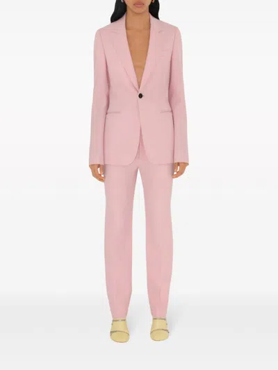 Burberry Pink Wool Blazer In Pink