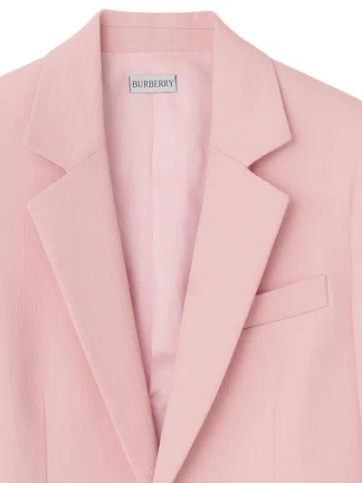 Burberry Pink Wool Blazer In Pink