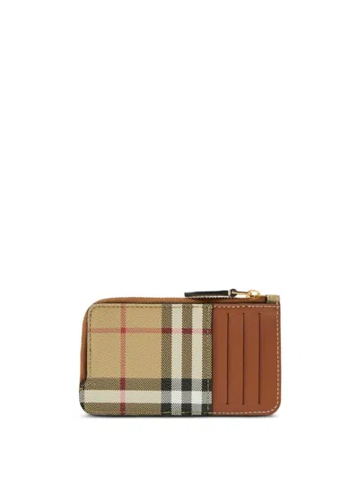 Burberry Printed Canvas Card Holder In Brown