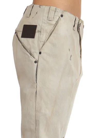 Devoa Slim Denim Trousers In Neutral