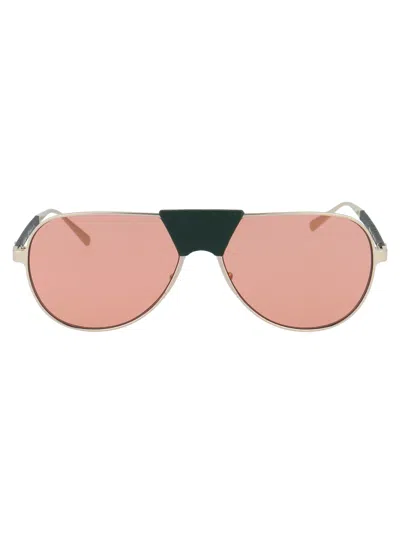 Ferragamo Light Gold Metal Sunglasses In Pink