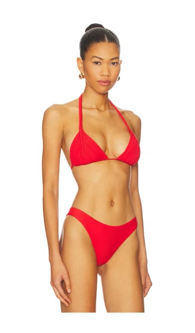 Pq Isla Triangle Bikini Top In Red
