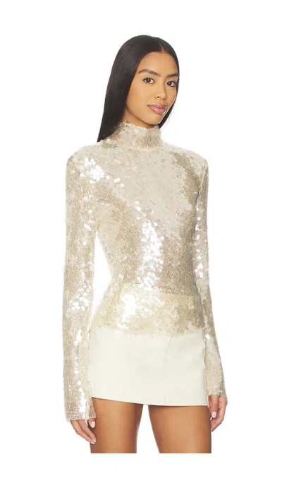 Monse Sequin Mesh Top In Neutral