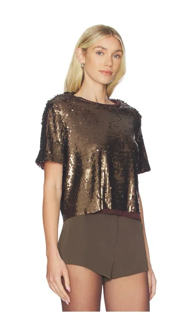 Rag & Bone Lucy Sequin Tee Coffee In Brown
