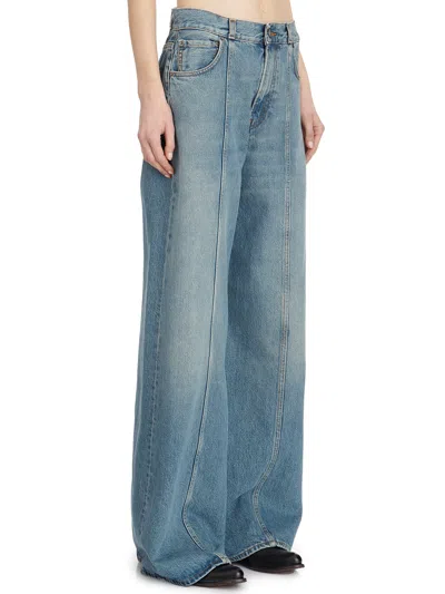 Haikure Peace Wide Leg Jeans In Blue