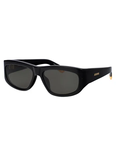 Jacquemus Black Acetate Sunglasses In Black