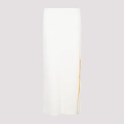 Jil Sander Ivory Viscose Blend Skirt In White