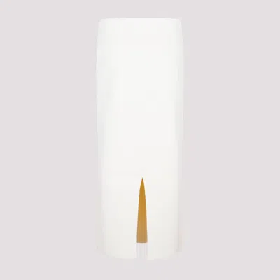Jil Sander Ivory Viscose Blend Skirt In White