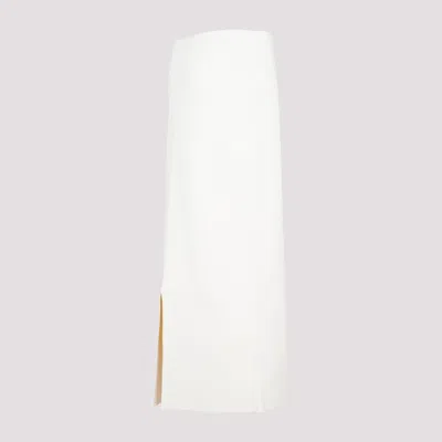 Jil Sander Ivory Viscose Blend Skirt In White