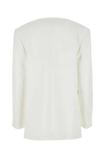 Jil Sander White Viscose Blazer In White
