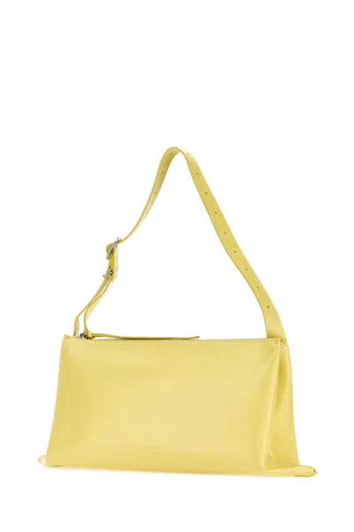 Jil Sander Medium Folded Leather Shoulder Bag In Yellow