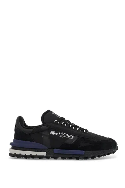 Lacoste Black Fabric And Suede Elite Active Sneakers In Black