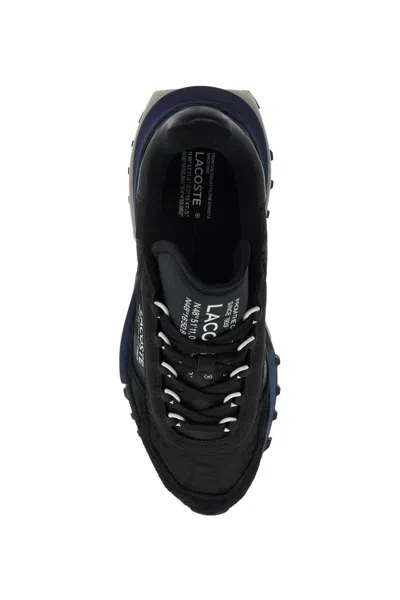 Lacoste Black Fabric And Suede Elite Active Sneakers In Black
