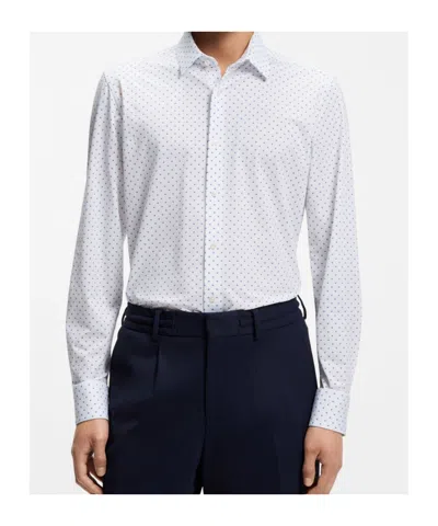 Hugo Boss Slim-fit Shirt In Italian-made Performance-stretch Fabric In White