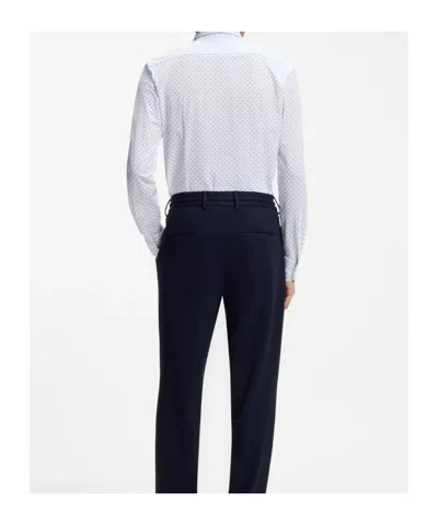 Hugo Boss Slim-fit Shirt In Italian-made Performance-stretch Fabric In White