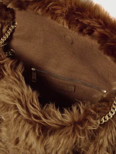 Orciani Medium Venus Wolf Chain-strap Shoulder Bag In Brown