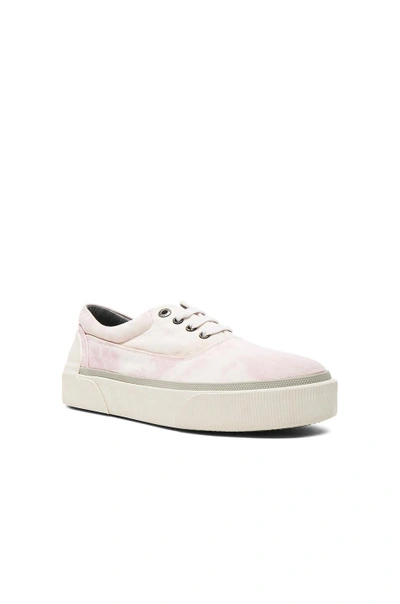 Shop Lanvin Worn Fabric Oxford Sneakers In Ombre & Tie Dye, Pink.