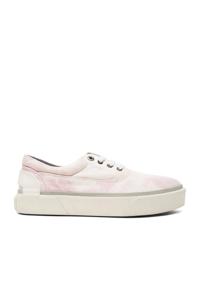 Shop Lanvin Worn Fabric Oxford Sneakers In Ombre & Tie Dye, Pink.