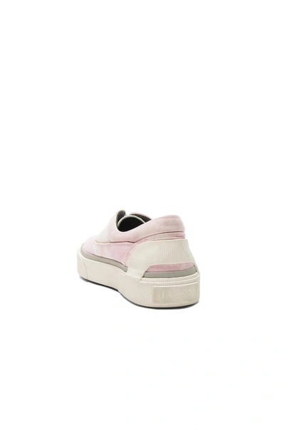 Shop Lanvin Worn Fabric Oxford Sneakers In Ombre & Tie Dye, Pink.