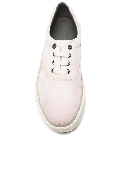 Shop Lanvin Worn Fabric Oxford Sneakers In Ombre & Tie Dye, Pink.