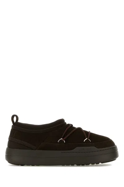 Moon Boot Brown Suede Mb Park Icon Slip Ons In Brown