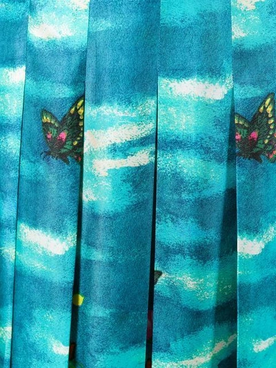 Shop Gucci Garden Print Skirt In Blue