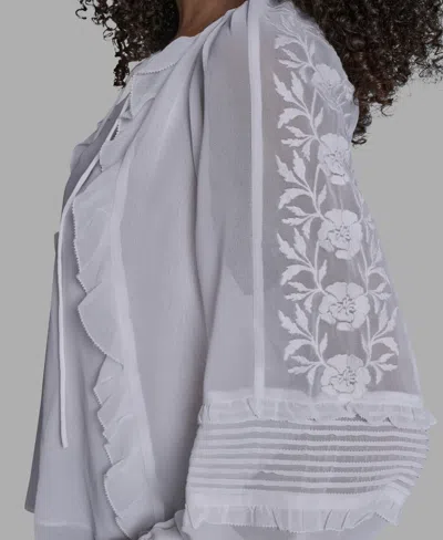 Bcbg Women's Pull-on Ruffle Top In White