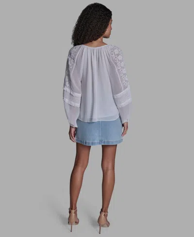Bcbg Women's Pull-on Ruffle Top In White