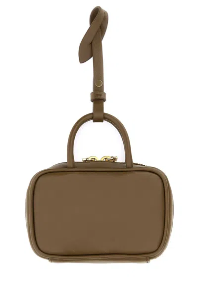 Miu Miu Mud Leather Beau Keyring Necessaire In Brown