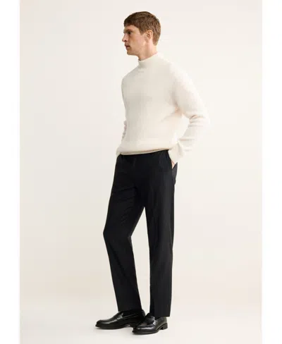 Mango Regular Fit Virgin Wool Pants In Black