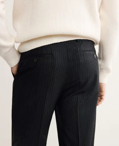 Mango Regular Fit Virgin Wool Pants In Black